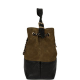 Chanel Small Coco Base Hobo Bag Khaki Suede, Black Lambskin Gold Hardware - Thumbnail View 3