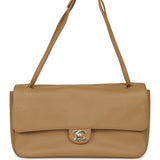 Chanel Maxi "Souplissimo" Small Flap Bag Beige Grained Calfskin Gold Hardware - Thumbnail View 1