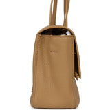 Chanel Maxi "Souplissimo" Small Flap Bag Beige Grained Calfskin Gold Hardware - Thumbnail View 3