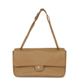 Chanel Maxi "Souplissimo" Small Flap Bag Beige Grained Calfskin Gold Hardware - Thumbnail View 7