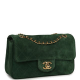 Chanel Mini "Souplissimo" Flap Bag Dark Green Suede Gold Hardware - Thumbnail View 2