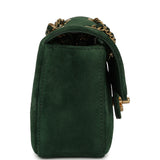 Chanel Mini "Souplissimo" Flap Bag Dark Green Suede Gold Hardware - Thumbnail View 3