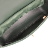 Chanel Mini "Souplissimo" Flap Bag Dark Green Suede Gold Hardware - Thumbnail View 9