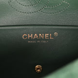 Chanel Mini "Souplissimo" Flap Bag Dark Green Suede Gold Hardware - Thumbnail View 10