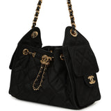 Chanel Mini 25 Hobo Bag Black Nylon, Calfskin Gold Hardware - Thumbnail View 5