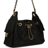 Chanel Mini 25 Hobo Bag Black Nylon, Calfskin Gold Hardware - Thumbnail View 2