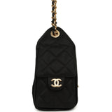 Chanel Mini 25 Hobo Bag Black Nylon, Calfskin Gold Hardware - Thumbnail View 3