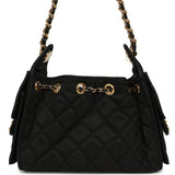 Chanel Mini 25 Hobo Bag Black Nylon, Calfskin Gold Hardware - Thumbnail View 4