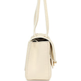 Chanel Mini "Souplissimo" Flap Bag White Grained Calfskin Gold Hardware - Thumbnail View 3