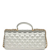 Chanel Classic Top Handle Long Flap Bag Silver Metallic Caviar Gold Hardware - Thumbnail View 4