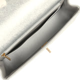 Chanel Classic Top Handle Long Flap Bag Silver Metallic Caviar Gold Hardware - Thumbnail View 8
