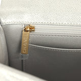 Chanel Classic Top Handle Long Flap Bag Silver Metallic Caviar Gold Hardware - Thumbnail View 10