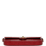 Chanel Top Handle "Turn Around" Clutch with Chain Red Croc Embossed Calfskin Gold Hardware - Thumbnail View 6