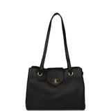 Chanel Small Shopping Tote Black Grained Calfskin Gold Hardware - Thumbnail View 7