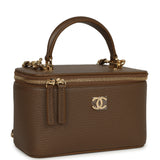 Chanel Small Top Handle Vanity Case Brown Grained Calfskin Gold Hardware - Thumbnail View 2