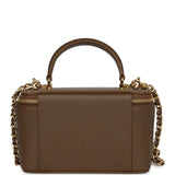 Chanel Small Top Handle Vanity Case Brown Grained Calfskin Gold Hardware - Thumbnail View 4