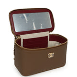 Chanel Small Top Handle Vanity Case Brown Grained Calfskin Gold Hardware - Thumbnail View 8