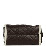 Chanel Small 25 Hobo Bag Dark Brown Crumpled Sheepskin, Ecru Shearling Gold Hardware - Thumbnail View 6