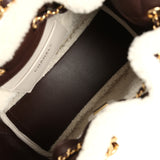 Chanel Small 25 Hobo Bag Dark Brown Crumpled Sheepskin, Ecru Shearling Gold Hardware - Thumbnail View 9