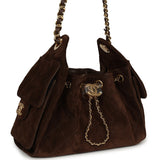 Chanel Mini 25 Hobo Bag Dark Brown Suede Gold Hardware - Thumbnail View 2