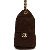 Chanel Mini 25 Hobo Bag Dark Brown Suede Gold Hardware - Thumbnail View 3