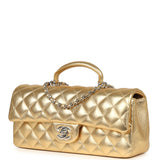 Chanel Classic Top Handle Long Flap Bag Gold Metallic Caviar Silver Hardware - Thumbnail View 5
