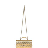 Chanel Classic Top Handle Long Flap Bag Gold Metallic Caviar Silver Hardware - Thumbnail View 7