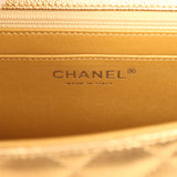 Chanel Classic Top Handle Long Flap Bag Gold Metallic Caviar Silver Hardware - Thumbnail View 10