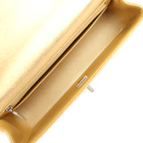 Chanel Classic Top Handle Long Flap Bag Gold Metallic Caviar Silver Hardware - Thumbnail View 8