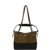 Chanel Mini Coco Base Bag Khaki Suede, Black Lambskin Gold Hardware - Thumbnail View 8