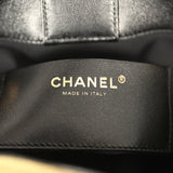 Chanel Mini Coco Base Bag Khaki Suede, Black Lambskin Gold Hardware - Thumbnail View 10