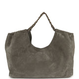 Chanel Maxi CC Cabas Hobo Bag Dark Grey Suede Gold Hardware - Thumbnail View 4