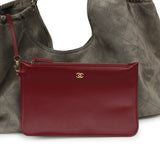 Chanel Maxi CC Cabas Hobo Bag Dark Grey Suede Gold Hardware - Thumbnail View 7