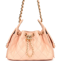 Chanel Mini 25 Hobo Bag Pink Caviar Gold Hardware