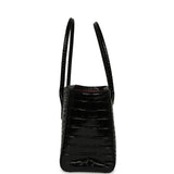 Chanel Small Cerf Shopping Bag Black Croc Embossed Calfskin Gold Hardware - Thumbnail View 3