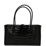 Chanel Small Cerf Shopping Bag Black Croc Embossed Calfskin Gold Hardware - Thumbnail View 4
