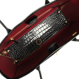 Chanel Small Cerf Shopping Bag Black Croc Embossed Calfskin Gold Hardware - Thumbnail View 7