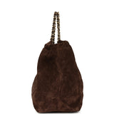 Chanel Small CC Cabas Hobo Bag Dark Brown Suede Gold Hardware - Thumbnail View 3