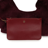 Chanel Maxi CC Cabas Hobo Bag Burgundy Suede Gold Hardware - Thumbnail View 7