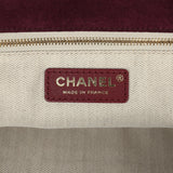 Chanel Maxi CC Cabas Hobo Bag Burgundy Suede Gold Hardware - Thumbnail View 9