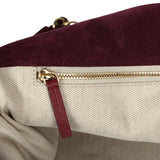 Chanel Maxi CC Cabas Hobo Bag Burgundy Suede Gold Hardware - Thumbnail View 10
