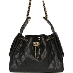 Chanel Small 25 Hobo Bag Black Caviar Gold Hardware