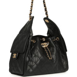 Chanel Small 25 Hobo Bag Black Caviar Gold Hardware - Thumbnail View 2