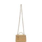 Chanel Top Handle Long Vanity Case with Chain Beige Shiny Caviar Gold Hardware - Thumbnail View 7