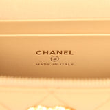 Chanel Top Handle Long Vanity Case with Chain Beige Shiny Caviar Gold Hardware - Thumbnail View 9