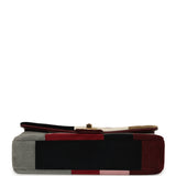 Chanel East West Patchwork Flap Bag Burgundy, Grey, Red, Multicolor Suede Gold Hardware - Thumbnail View 7