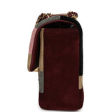 Chanel East West Patchwork Flap Bag Burgundy, Grey, Red, Multicolor Suede Gold Hardware - Thumbnail View 5