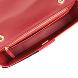 Chanel East West Patchwork Flap Bag Burgundy, Grey, Red, Multicolor Suede Gold Hardware - Thumbnail View 9