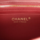 Chanel East West Patchwork Flap Bag Burgundy, Grey, Red, Multicolor Suede Gold Hardware - Thumbnail View 10