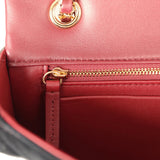 Chanel East West Patchwork Flap Bag Burgundy, Grey, Red, Multicolor Suede Gold Hardware - Thumbnail View 11